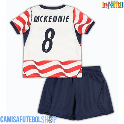 Camisa de time de futebol Estados Unidos Weston McKennie #8 Replicas 1º Equipamento Infantil Mundo 2026 Manga Curta (+ Calças curtas)